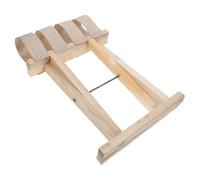 LAPYAPPE Tabouret Pliant Portable en Nylon Beige pour Pêche et Repos | Bois Intégré, Facile à Transporter, Format Compact Peu Encombrant, Usage Extérieur