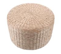 LAPYAPPE Tabouret Rond en Paille Tissé la Main Style Japonerie Rétro, Coussin Siège Polyvalent pour Garçon et Filles, pour Étude et Extérieur, Design Vintage