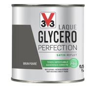 V33 Peinture multi-supports monocouche Laque Glycéro satin, Brun Poivre, 0,5 L