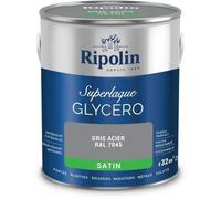 Laque glycéro gris acier RAL 7045 satin - RIPOLIN - 2 L