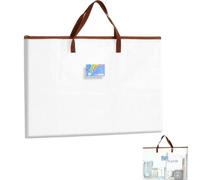 LAQWYNKB Pochette de Rangement A2 Marron Transparente avec Emplacement mémo, Chemise Porte-Documents 25 x 19 Pouces pour Dessins, Plans, œuvres d’Art, Croquis, Documents, Bureau, école et Atelier