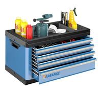 LARBANKE Coffre à outils portable à 4 tiroirs avec serrure et clés | Comptoir portable, multifonctionnel, doublure de tiroir anti-rayures, tige de connexion, empilable avec boîte à outils 5 et 7