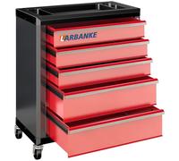 LARBANKE Coffre à outils roulant à 5 tiroirs avec roulettes pivotantes à 360° et système de verrouillage, coffre à outils avec dessus imperméable multifonction et tiges de connexion pour empiler avec