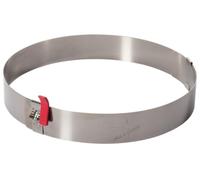 Lares Cercle à gâteau avec levier de serrage - Diamètre : 18-30 cm - Hauteur : 3,5 cm - En acier à ressort robuste - Réglable en continu - Avec échelle pour un travail précis - Fabriqué en Allemagne