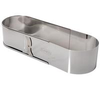 Lares Moule à pâtisserie ovale avec pince - Moule à crampons et à pain - En acier inoxydable - Longueur réglable - Dimensions : L : 27-40 l : 11 H : 7,5 cm - Fabriqué en Allemagne