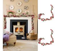 LaresDay Lot de 2 guirlandes de roses artificielles - 4,9 m (2 x 2,45 m) - Avec 45 pétales de rose - Guirlande élégante pour mariage, fête, jardin, balcon - Rouge (rose)