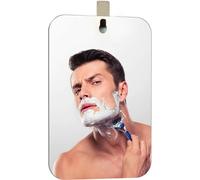 Large Fogless Shaving Mirror (11 X 7.48 Inches), Includes 1 Adhesive Hooks, Anti-Fog Shower Mirror, Shower Mirror, Shaving Makeup Mirror, Frameless Shower Mirror, Wall Hanging Mirror