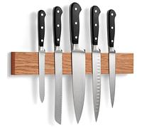 LARHN Porte Couteaux Aimanté Extra Puissant - 40 cm, Chêne - Barre Aimantée pour Couteaux, Aimant Couteau Mural Cuisine pour Ustensiles et Outils