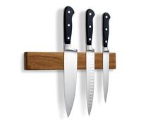 LARHN Porte Couteaux Aimanté Mural, Barre Magnétique sans Perçage en Acacia, 30 cm
