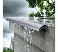 Larmier Déflecteur D'eau de Pluie Extérieur en Aluminium pour Mur, Toit et Fenêtre, Bord de Gouttière Renforcé, Alternative Économique aux Gouttières(Gray,1.7m(5.6ft))