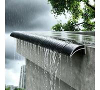 Larmier Déflecteur D'eau de Pluie Extérieur en Aluminium pour Mur, Toit et Fenêtre, Bord de Gouttière Renforcé, Alternative Économique aux Gouttières(Black,1.55m(5.1ft))