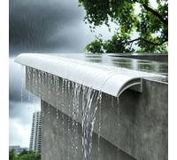 Larmier Déflecteur D'eau de Pluie Extérieur en Aluminium pour Mur, Toit et Fenêtre, Bord de Gouttière Renforcé, Alternative Économique aux Gouttières(White,0.8m(2.6ft))