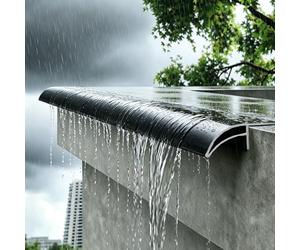 Larmier Déflecteur D'eau de Pluie Extérieur en Aluminium pour Mur, Toit et Fenêtre, Bord de Gouttière Renforcé, Alternative Économique aux Gouttières(Black,1.55m(5.1ft))