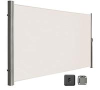 LARMNEE 190 x 400 cm (H x L) Store latéral, Brise-Vue Rétractable pour Jardin, Balcon, Terrasse, Auvent Latéral, Pare-Soleil, Beige EBE194BP02