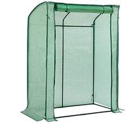 LARMNEE Serre de Jardin, Mini-Serre, Protection pour Tomates, Tente Abri Maraîchère, Toit Arrondi pour Écoulement d’Eau, Porte Zippée Enroulable, Bâche en PE, Vert EGN71GH02