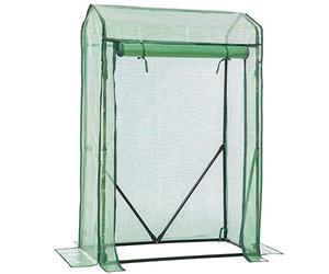 LARMNEE Serre de Jardin, Serre Tomate, avec Barres de Renfort, Anti-Accumulation de Pluie, Cadre métallique Solide et Film PE Plus Long, 100 x 50 x 150 cm, Porte Enroulable, Anti-UV, Vert EGN16GH02