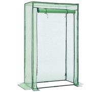 LARMNEE Serre de Jardin, Serre Tomate, avec Cadre en Acier et Film PE, Barre de Renfort sur Le Toit, Anti-Accumulation de Pluie, Entrée Enroulable, Stable et Solide, 85 x 45 x 150 cm EGN14GH02