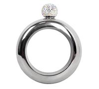 Laroal Flasque Bracelet de 3,5 oz avec Couvercle en Cristal, idéale pour Les Mariages, Les Bars et Les campings