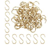 Larrel Lot de 48 crochets en S en métal - 2 x 4 cm - Crochets en métal à suspendre - Pour cuisine, salle de bain, placard, jardin, bureau, garde-robe - Doré