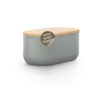 LARS NYSØM Boîte à Pain I Boite a Pain pour Une fraîcheur Durable avec patins antidérapants I Couvercle en Bambou utilisable comme Planche à découper | 34,5x18,5x15,8cm (Ash Gray)