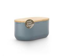 LARS NYSØM Boîte à Pain I Boite a Pain pour Une fraîcheur Durable avec patins antidérapants I Couvercle en Bambou utilisable comme Planche à découper | 34,5x18,5x15,8cm (Stone Blue)