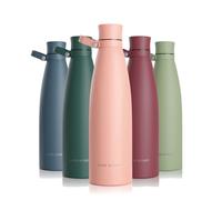 LARS NYSØM Bouteille en acier inoxydable | Bouteille d'eau isotherme sans BPA | Bouteille d'eau anti-déversement pour le sport, le vélo, le chien, le bébé, les enfants 750ml Nude