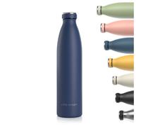 LARS NYSØM Bouteille en acier inoxydable | Bouteille d'eau isotherme sans BPA | Bouteille d'eau anti-éclaboussures pour le sport, le vélo, le chien, le bébé, les enfants 1000ml Bleu marine