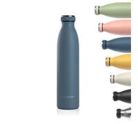 LARS NYSØM Bouteille en acier inoxydable | Bouteille d'eau isotherme sans BPA | Bouteille d'eau anti-gaspillage pour le sport, le vélo, le chien, le bébé, les enfants 750ml Blue Stone