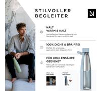 LARS NYSØM Bouteille en acier inoxydable | Bouteille isotherme sans BPA | Bouteille anti-fuites pour le sport, le vélo, le chien, les enfants, 750 ml, bleu clair