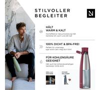 LARS NYSØM Bouteille en acier inoxydable | Bouteille isotherme sans BPA | Bouteille anti-fuites pour le sport, le vélo, les chiens et les enfants, 750 ml, couleur Berry
