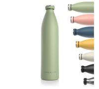 LARS NYSØM Bouteille en acier inoxydable | Bouteille isotherme sans BPA | Bouteille d'eau anti-fuites pour le sport, le vélo, le chien, les enfants, 1500 ml, couleur Sage