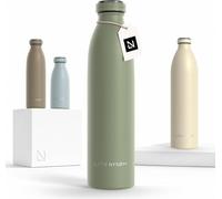 LARS NYSØM Gourde en acier inoxydable | Gourde isolante sans BPA | Gourde anti-fuite pour le sport, le vélo, le chien, le bébé, les enfants 750ml Sage