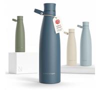Gourde LARS NYSØM en acier inoxydable | Gourde isotherme sans BPA | Gourde étanche pour le sport, le vélo, les chiens, les bébés et les enfants – 1 000 ml – Blue Stone