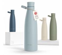 LARS NYSØM Gourde INOX 1000ml | 1L Bouteille d’eau isolée | Gourde étanche pour Le Sport, la Bicyclette (Sky Blue, 1000ml)
