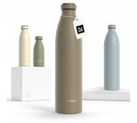 LARS NYSØM Bouteille en acier inoxydable | Bouteille isotherme sans BPA | Bouteille d'eau anti-fuites pour le sport, le vélo, le chien, les enfants, 1000 ml, couleur Greige