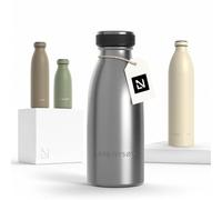 LARS NYSØM Gourde Isotherme 350ml - Gourde Inox - Metal Bouteille Isotherme | Bouteille d’eau Isolée - Chaudes 12h et froides 24h - Gourde Étanche pour Le Sport et la Bicyclette - Acier Inoxydable