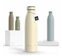 LARS NYSØM Gourde INOX 500ml | 0.5L Bouteille d’eau isolée | Gourde étanche pour Le Sport, la Bicyclette (Almond Beige, 500ml)