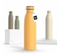 LARS NYSØM Gourde INOX 500ml | 0.5L Bouteille d’eau isolée | Gourde étanche pour Le Sport, la Bicyclette (Mustard Yellow, 500ml)