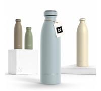 LARS NYSØM Gourde INOX 500ml | 0.5L Bouteille d’eau isolée | Gourde étanche pour Le Sport, la Bicyclette (Sky Blue, 500ml)