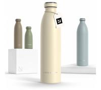 LARS NYSØM Gourde INOX 750ml | 0.75L Bouteille d’eau isolée | Gourde étanche pour Le Sport, la Bicyclette (Almond Beige, 750ml)