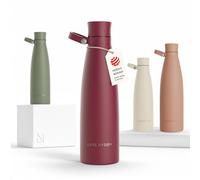 LARS NYSØM Gourde INOX 750ml | 0.75L Bouteille d’eau isolée | Gourde étanche pour Le Sport, la Bicyclette (Berry Red, 750ml)
