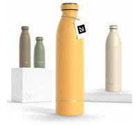 LARS NYSØM Gourde INOX 750ml | 0.75L Bouteille d’eau isolée | Gourde étanche pour Le Sport, la Bicyclette (Mustard Yellow, 750ml)