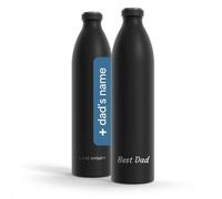 LARS NYSØM Gourde Inox Personnalisée 350 ml, 500 ml, 750 ml, 1L, 1,5L | Bouteille Isotherme pour Boissons Gazeuses avec Gravure | Bouteille d'eau comme Cadeau avec Prénom (Carbon Black, XL 1500ml)