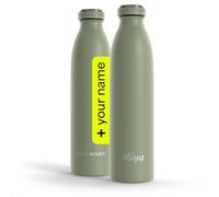 LARS NYSØM Gourde Inox Personnalisée 350 ml, 500 ml, 750 ml, 1L, 1,5L | Bouteille Isotherme pour Boissons Gazeuses avec Gravure | Bouteille d'eau comme Cadeau avec Prénom (Sage Green, 750ml)