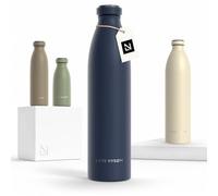 LARS NYSØM Bouteille en acier inoxydable | Bouteille d'eau isotherme sans BPA | Bouteille d'eau anti-éclaboussures pour le sport, le vélo, le chien, le bébé, les enfants 1000ml Bleu marine