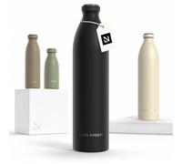 LARS NYSØM Gourde Isotherme 1500ml - Gourde Inox Metal Bouteille Isotherme | Bouteille d’eau Isolée - Chaudes 12h et froides 24h - Gourde Étanche pour Le Sport et la Bicyclette - Acier Inoxydable