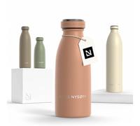 LARS NYSØM Gourde Isotherme 350ml - Gourde Inox - Metal Bouteille Isotherme | Bouteille d’eau Isolée - Chaudes 12h et froides 24h - Gourde Étanche pour Le Sport et la Bicyclette - Acier Inoxydable