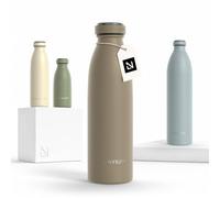 LARS NYSØM Gourde Isotherme 500ml - Gourde Inox - Metal Bouteille Isotherme | Bouteille d’eau Isolée - Chaudes 12h et froides 24h - Gourde Étanche pour Le Sport et la Bicyclette - Acier Inoxydable