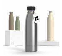 LARS NYSØM Gourde Isotherme 500ml - Gourde Inox - Metal Bouteille Isotherme | Bouteille d’eau Isolée - Chaudes 12h et froides 24h - Gourde Étanche pour Le Sport et la Bicyclette - Acier Inoxydable