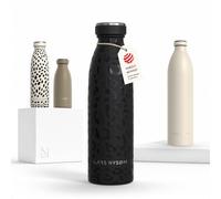 LARS NYSØM Gourde Isotherme 500ml - Gourde Inox - Metal Bouteille Isotherme | Bouteille d’eau Isolée - Chaudes 12h et froides 24h - Gourde Étanche pour Le Sport et la Bicyclette - Acier Inoxydable